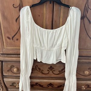 Super cute nice quality material crop top with long sleeves